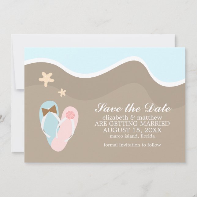 His and Hers Flip Flops Save the Date (Front)