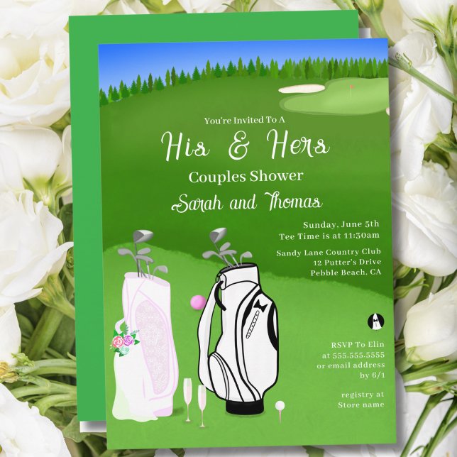 His And Hers Golf Bridal Shower Invitation (Creator Uploaded)