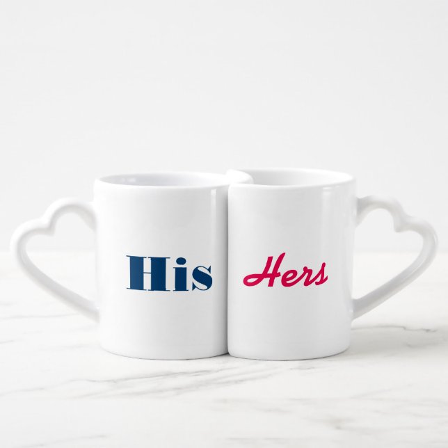 His and Hers Heart Coffee Mugs (Front Nesting)