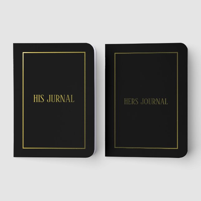 His and Hers Journal On Black (Front)