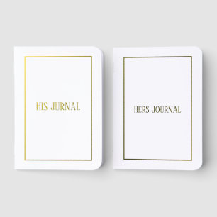 His and Hers Journal Simple Typography On White