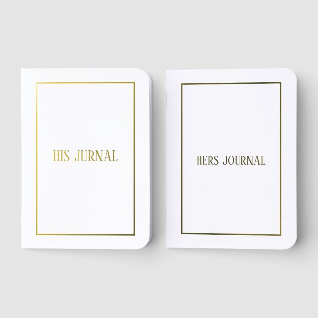 His and Hers Journal Simple Typography On White (Front)