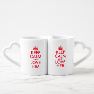 His and hers keep calm bride and groom lovers mugs