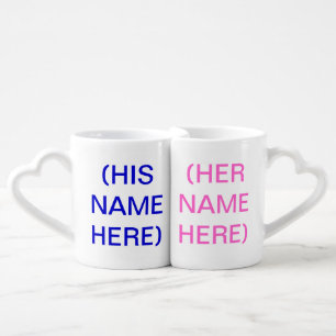 His And Hers Lovers Mugs - (Add Text and Photo)