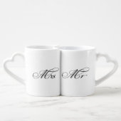 His and Hers Mr Mrs Typography Couples Love Mugs (Back Nesting)