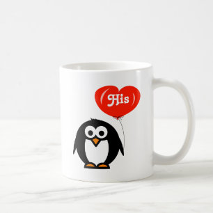 His and hers penguin mugs matching set