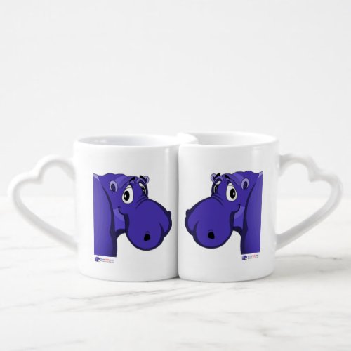 His and Hers Purple Hippo Mug Set