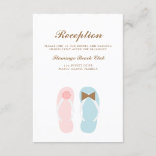 His and Hers Sandals Beach Wedding Enclosure Card