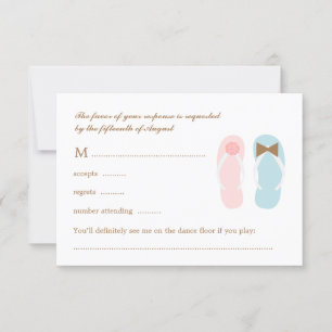 His and Hers Sandals Beach Wedding RSVP Response