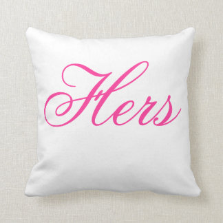 His and Hers Throw Pillow