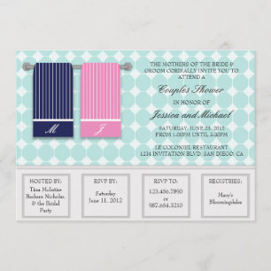His and Hers Towels Modern Couples Shower Invitation