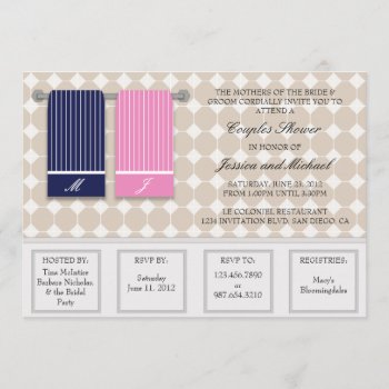 His And Hers Towels Modern Couples Shower Invitation by InvitationBlvd at Zazzle