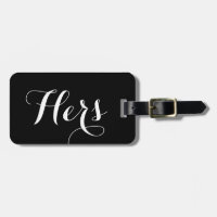 His and hers travel luggage tag for wedding couple