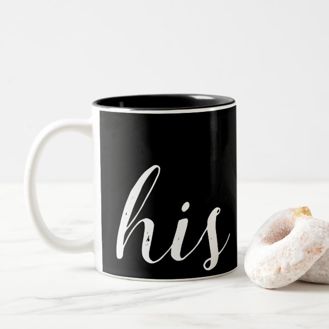 his and hers Two-Tone coffee mug (With Donut)