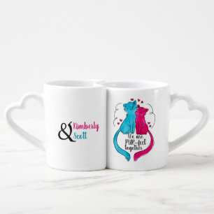 His and Hers Watercolor Cats, Pur-fect Together Coffee Mug Set