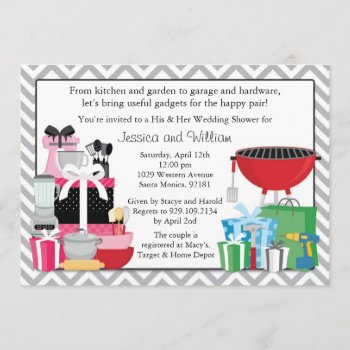 His And Hers Wedding Shower Invitation by eventfulcards at Zazzle