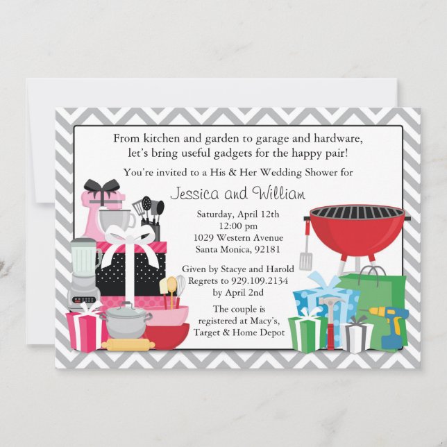 His and Hers Wedding Shower Invitation (Front)