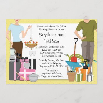 His And Hers Wedding Shower Invitation by eventfulcards at Zazzle