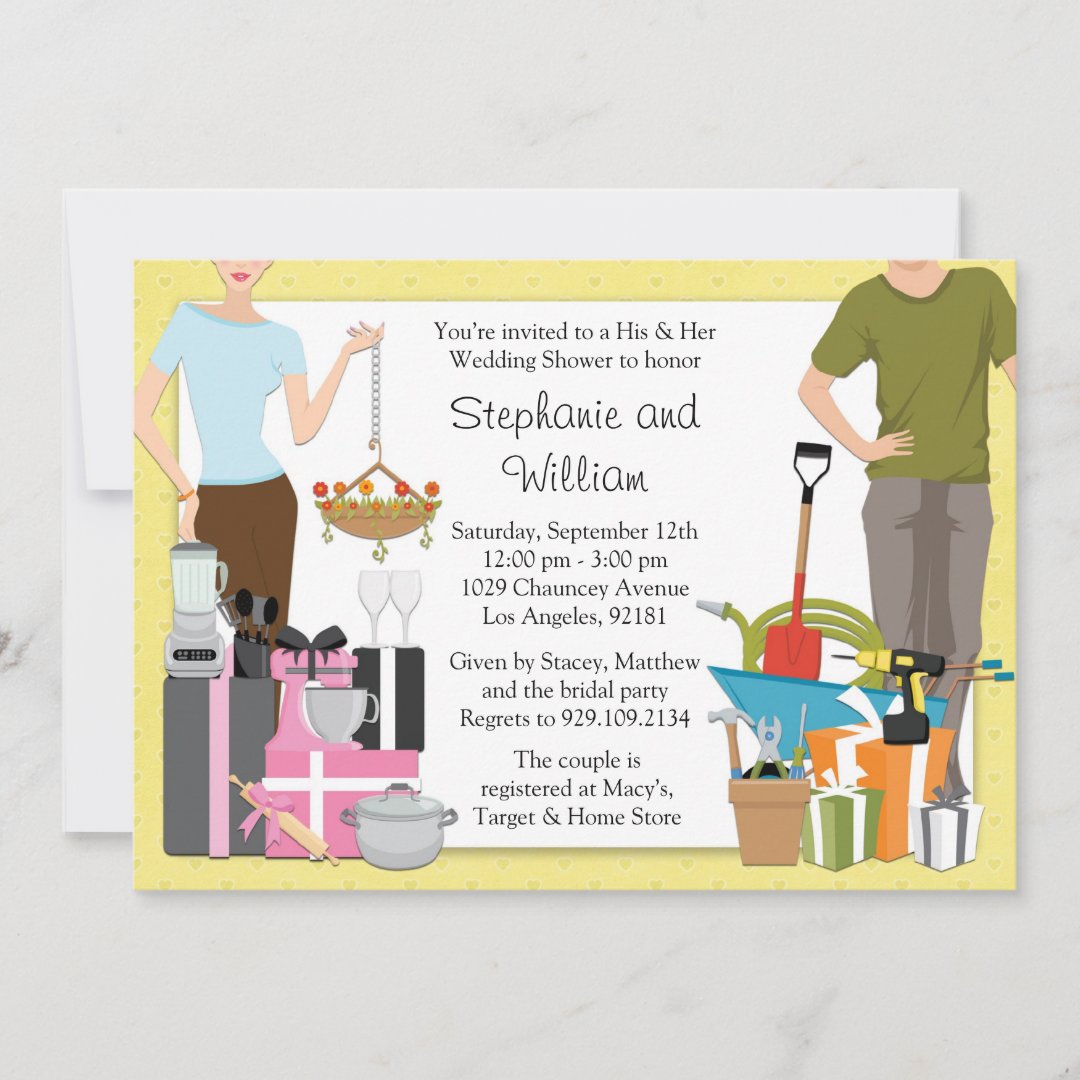 His and Hers Wedding Shower Invitation | Zazzle