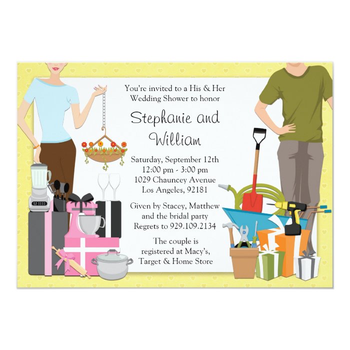 His and Hers Wedding Shower Invitation Zazzle
