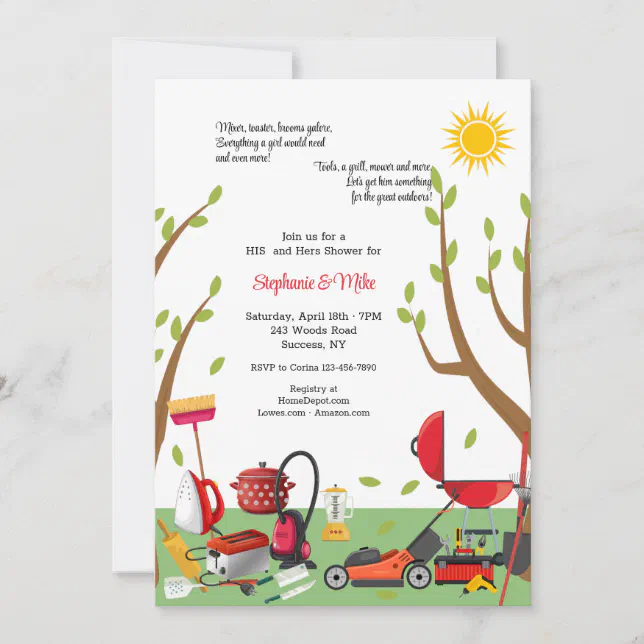 His and Hers Wedding Shower Invitation | Zazzle