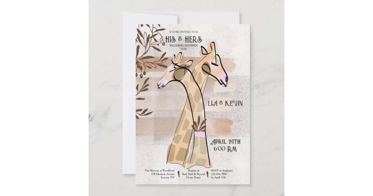 His and Hers Wedding Shower Invitations | Zazzle