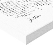 His And Hers Wedding Vows Black And White Script Canvas Print | Zazzle