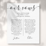 His And Hers Wedding Vows Black And White Script Canvas Print<br><div class="desc">This chic wedding keepsake gift can be personalized with your special wedding day vows. Designed by Thisisnotme©</div>