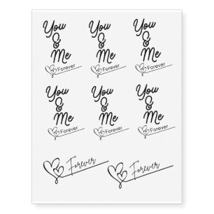 His and her's You & Me forever Temporary Tattoos