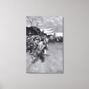 His army broke up weeping and sobbing' canvas print