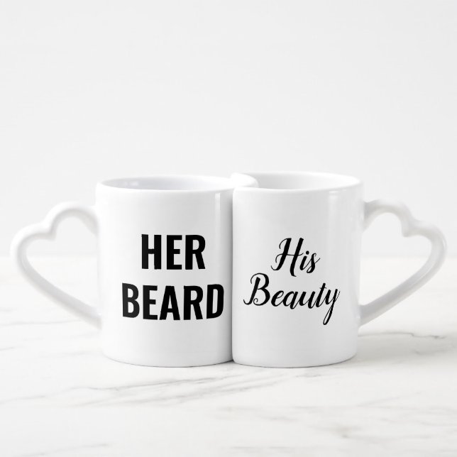 His Beauty, Her Beard Couples Mugs (Front Nesting)
