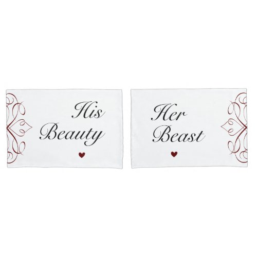 His Beauty Her Beast Romantic Love Movie Couple Pillow Case