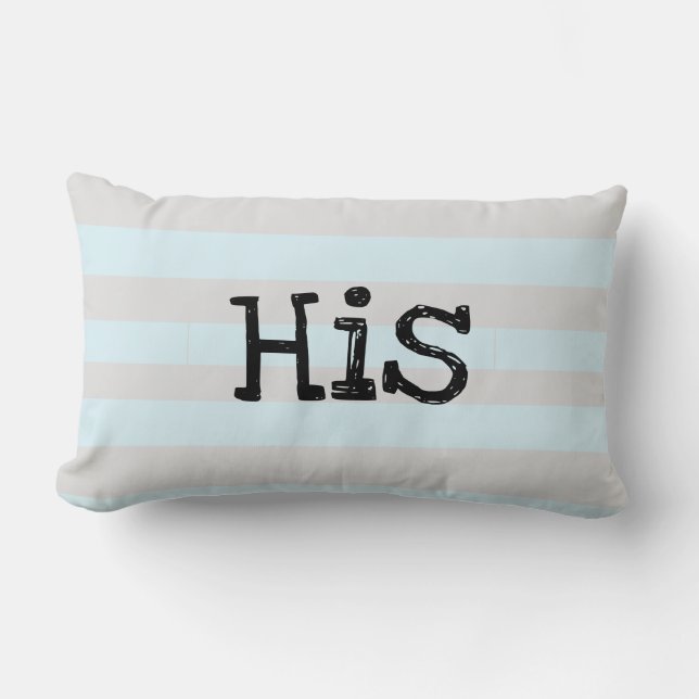 HIS blue and gray soft pastel pillow (Front)