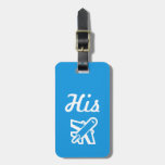 His Bright Blue And White Luggage Tag at Zazzle