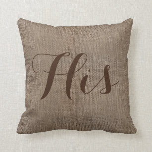 his and her throw pillows