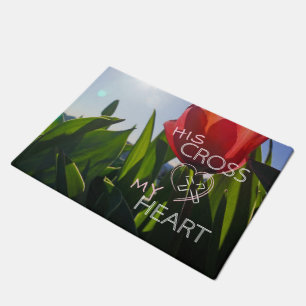 His Cross My Heart Jesus gifts Doormats Door Mat