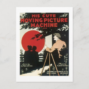 His Cute Moving Picture Machine Vintage Songbook Postcard
