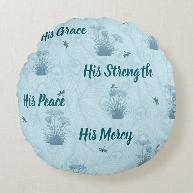 His Everything Queen Anne's Lace Round Pillow (Front)