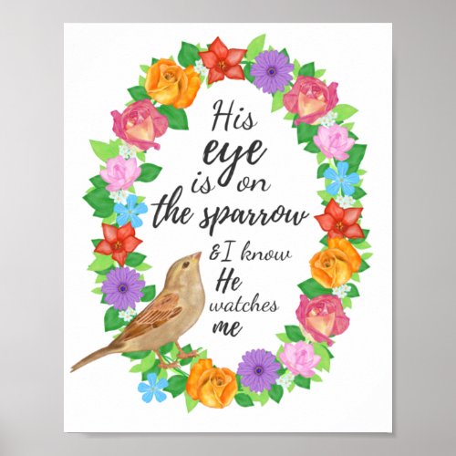 His Eye in on The Sparrow Wall Art