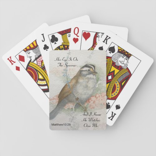 His Eye Is On The Sparrow Bible Quote Playing Cards