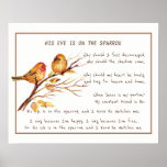 His Eye is On the Sparrow Comforting Hymn Art Poster