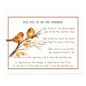 His Eye is On the Sparrow Comforting Hymn Art Poster