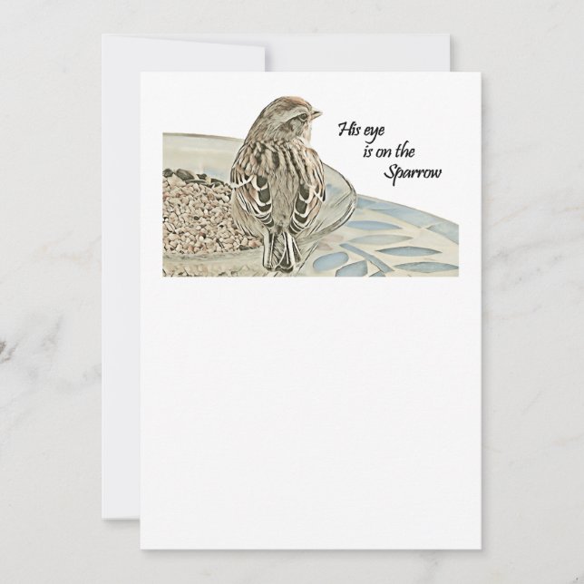 His Eye is On the Sparrow Invitation (Front)