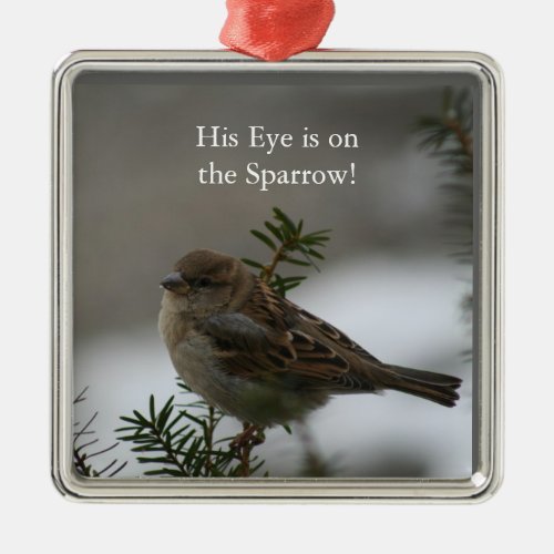 His eye is on the sparrow pendant metal ornament