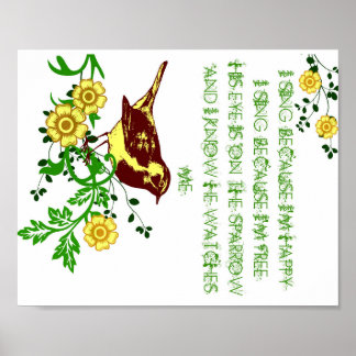 His Eye is On the Sparrow Poster Bird Hymn