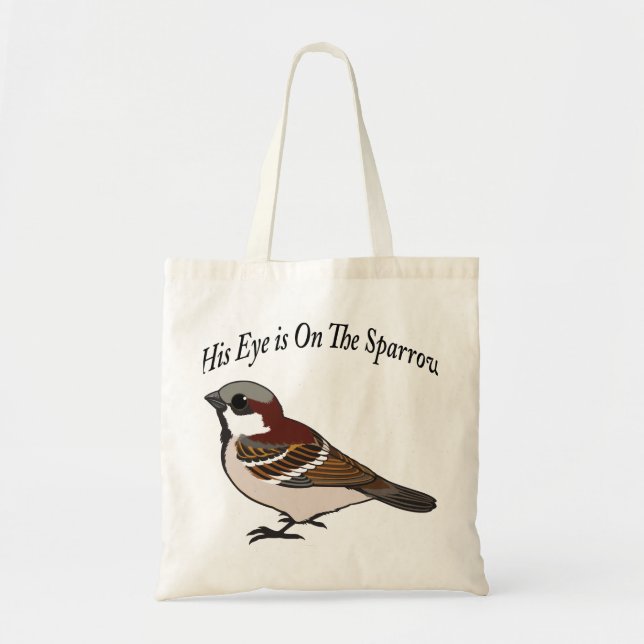His eye is on the Sparrow Tote Bag (Front)