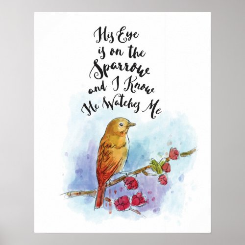 His Eye Is On The Sparrow Wall Art