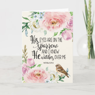 'His eyes are on the sparrow' Card