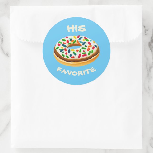 His Favorite Classic Round Sticker (Bag)