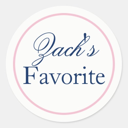 His Favorite Groom Wedding Sticker Blush PinkNavy